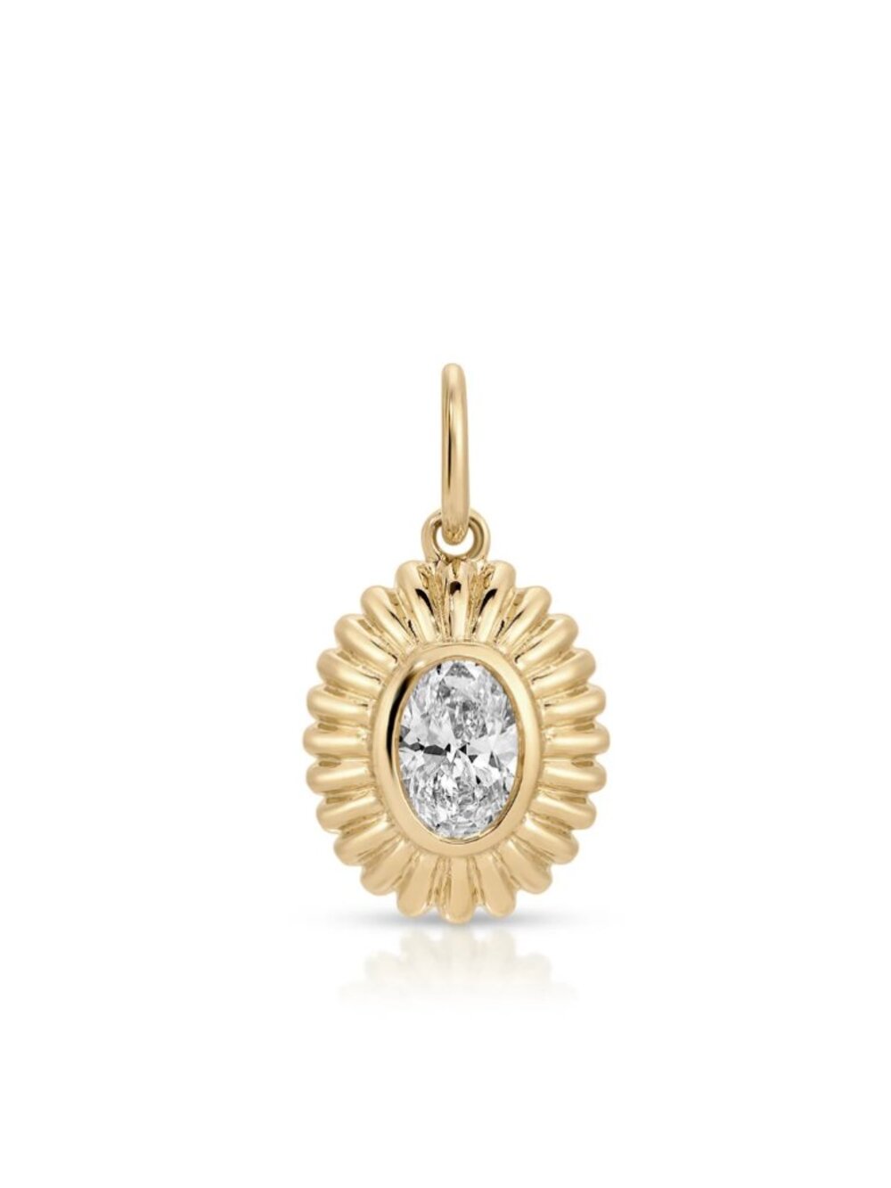 EF Collection Fluted Oval Natural Diamond Charm